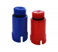 Набор цветных удлиненных заглушек 1/2'' (2 шт. синий/красный) VALFEX